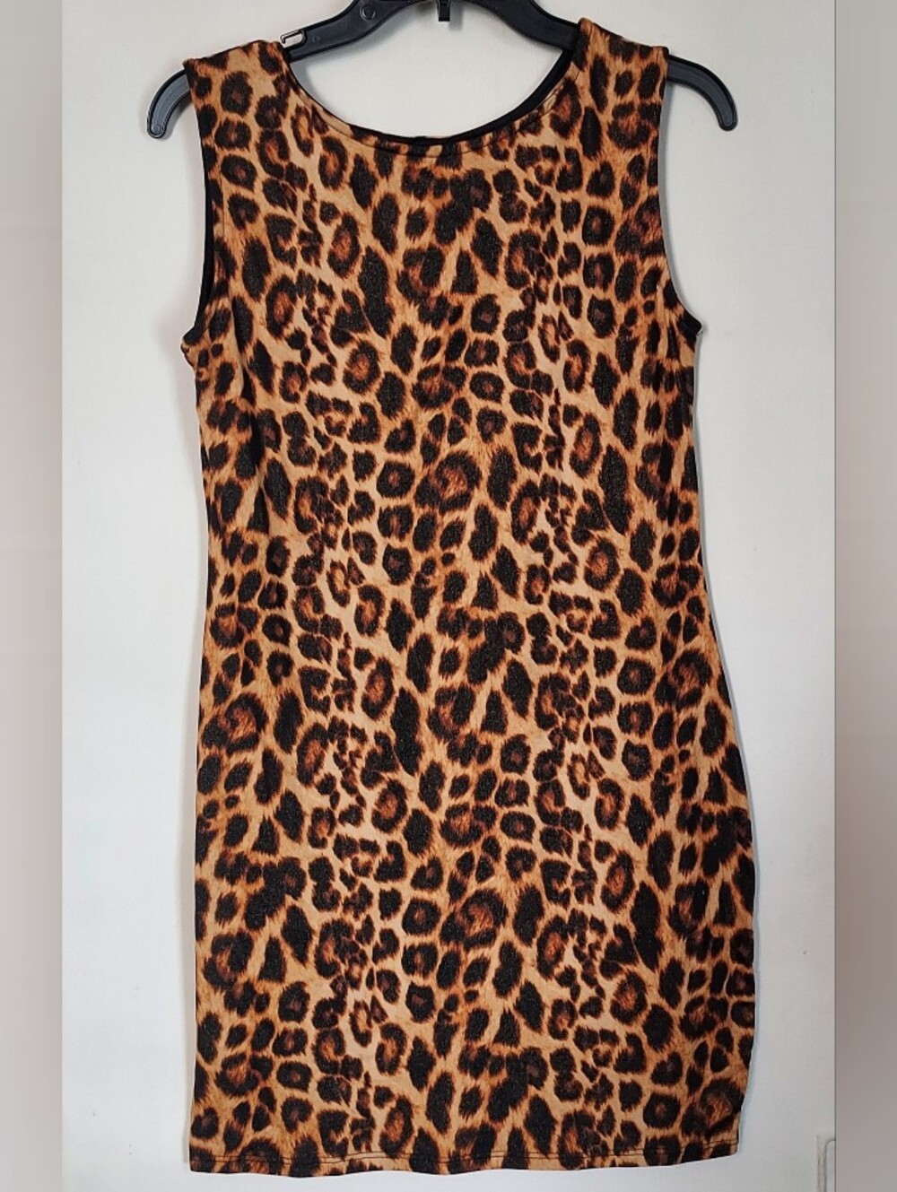 Alexa U.S.A. Sleeveless Leopard Print Bodycon Dress - Brown/Black Large